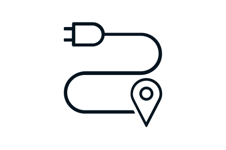 Icon vollelektrische Reichweite